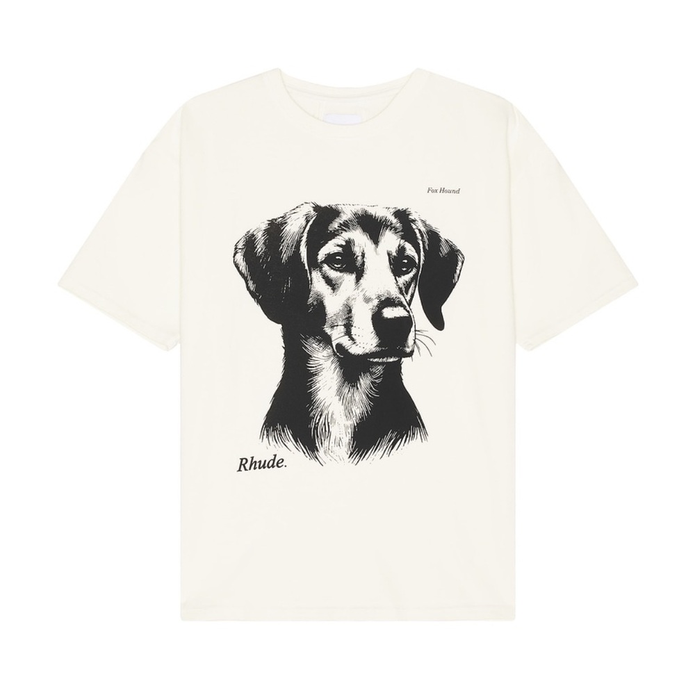 Rhude Cream Dog Graphic T-Shirt